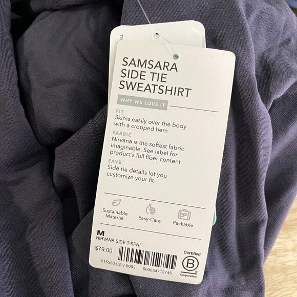 Athleta Nirvana Side Tie Samsara Sweatshirt Top Gray NWT Women's Medium‎ - Picture 6 of 9
